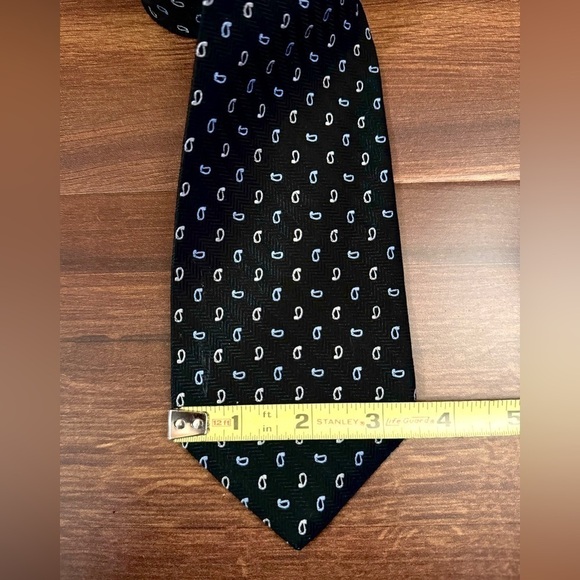 BROOKS BROTHERS “346” Pure Silk Black Paisley Pattern Jacquard Tie Made In USA - Picture 9 of 10